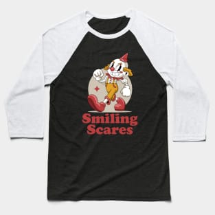 Scary Clown Halloween Baseball T-Shirt